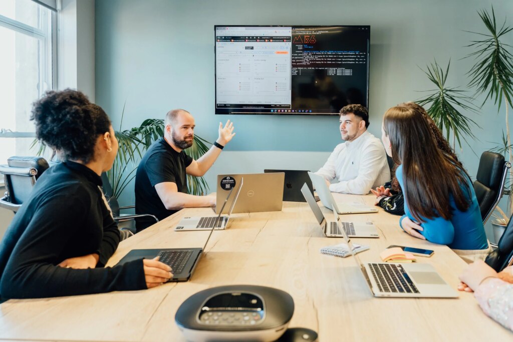 Colleagues working together in the office