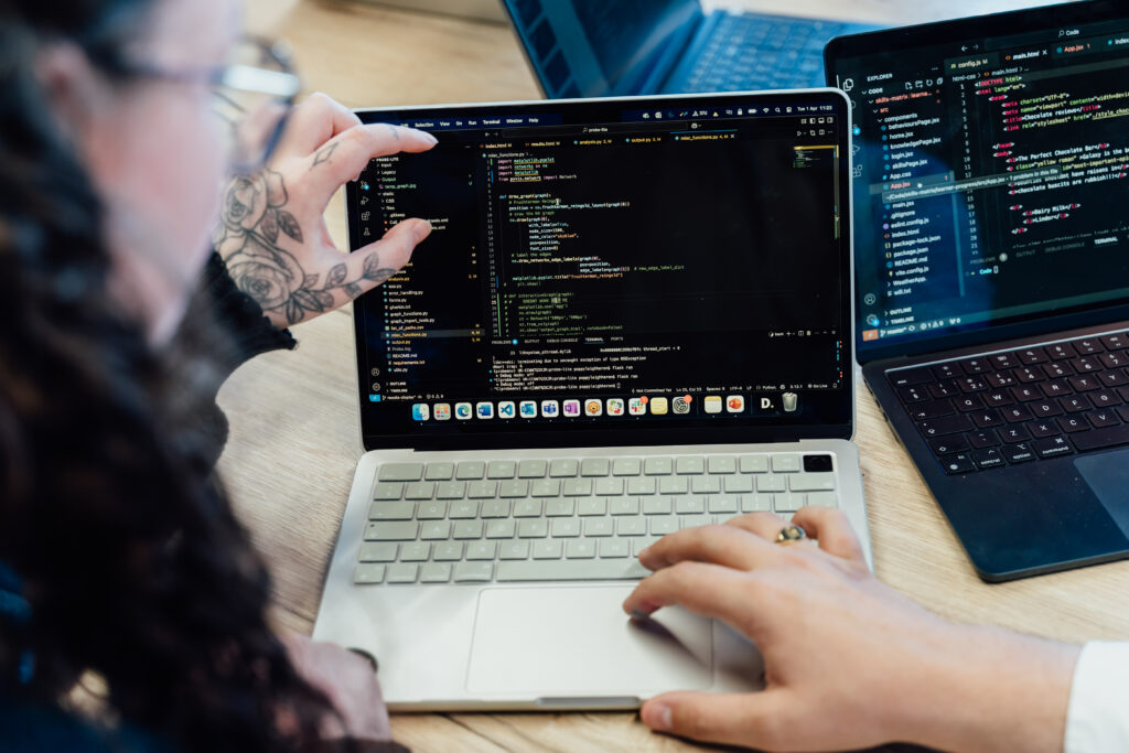 Python coding on a screen